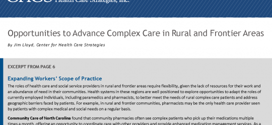 CCNC's model for community pharmacies featured in publication by Center for Health Care Strategies